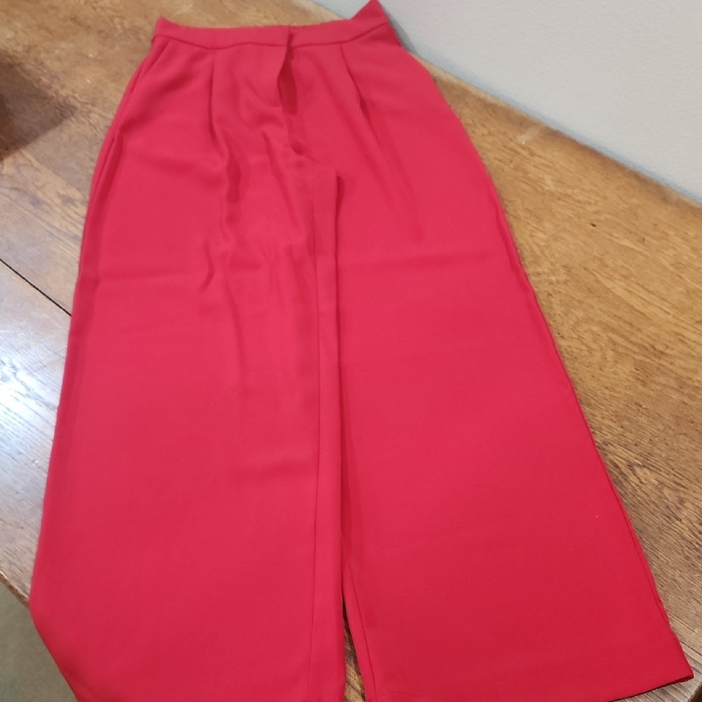 Intempo Bright Red Womens Wide Leg Trousers Small